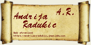 Andrija Radukić vizit kartica
